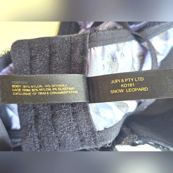 Kardashian Intimates Snow Leopard Mahalia Bustier Lingerie Set Purple Black Lace - Picture 6 of 16